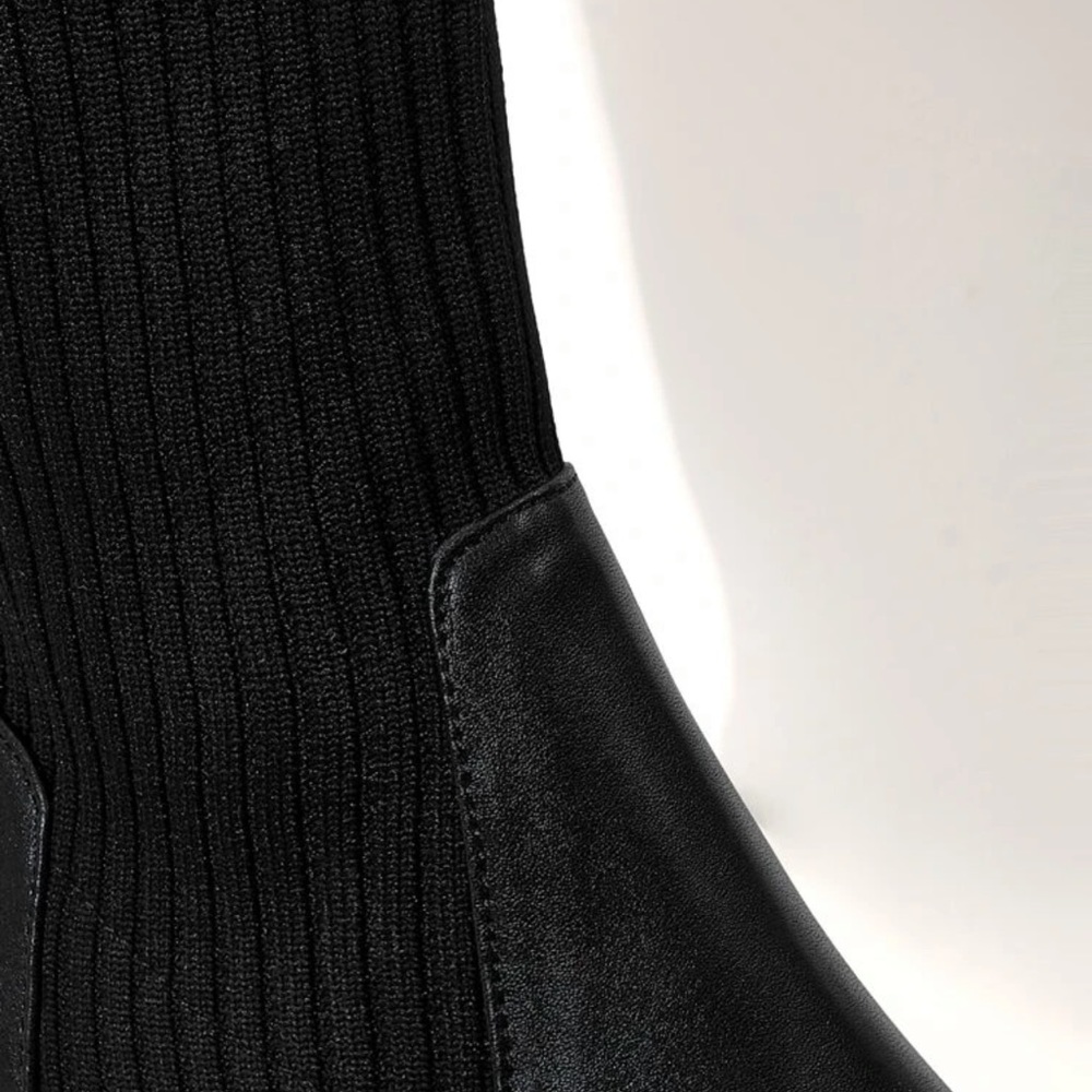 Cute Knee High Black Boots with small heel.